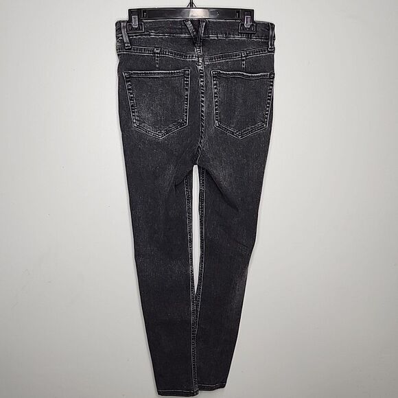 We The Free Jeans by Free People US 28 High Rise Waist Ankle Skinny Black Jeans - Picture 3 of 9